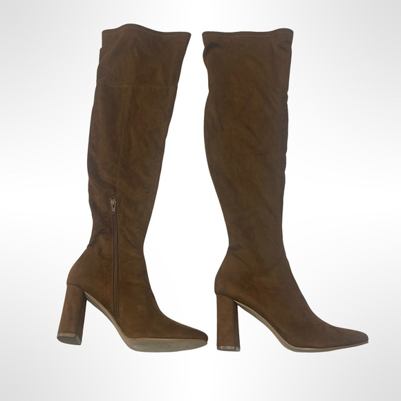 Elegant Brown Knee-High Boots with chunky heels size 8 - Picture 1 of 8